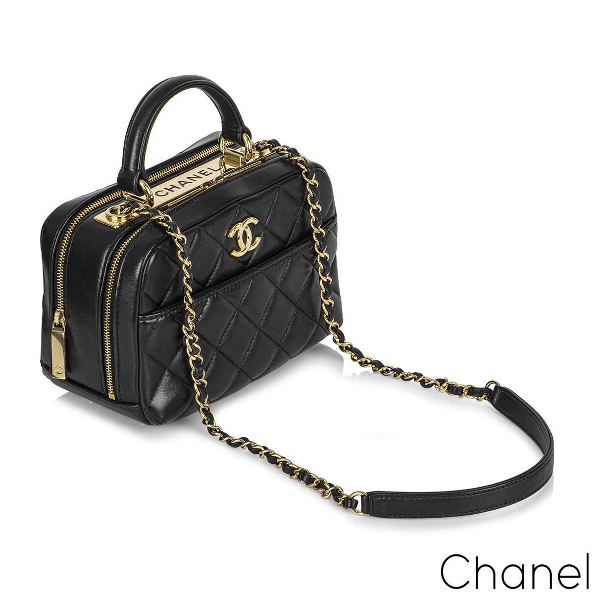 CHANEL TRENDY CC Bowling BAG WHAT FITS, 20P, 20S EARRINGS & O CASE 